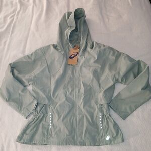 NWT Sz.L Womens Asics Hooded Windbreaker Jacket